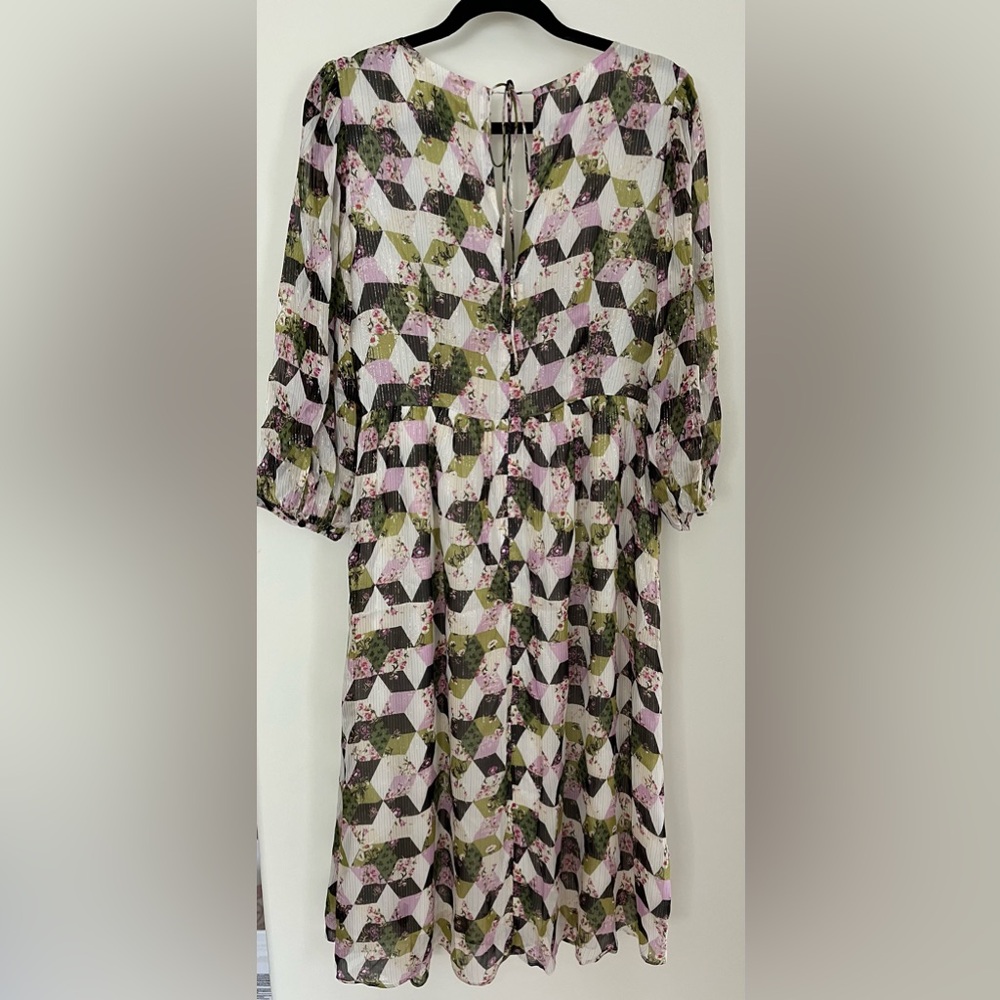 J Crew Lurex® metallic threads chiffon midi dress - Picture 3 of 10